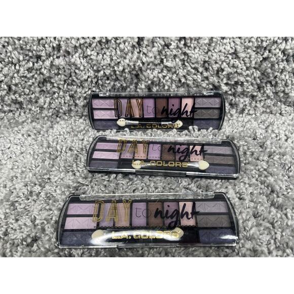Lot Of 3 LA Colors Day To Night Makeup Eyeshadow Palette CES424 Dusk 28 Oz - Picture 5 of 8